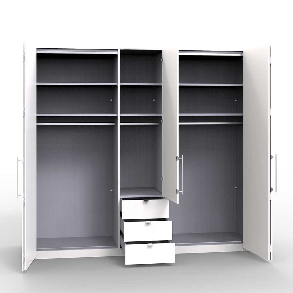 Weißer Schlafzimmer-Kleiderschrank 3-türig - Dolienca