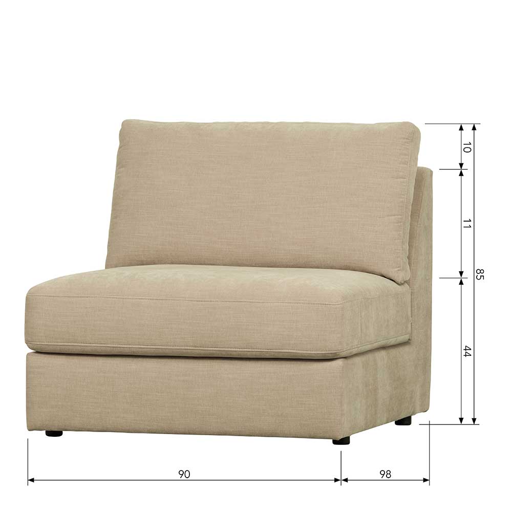 Sofamodul mit Rückenlehne in Beige Stoff - Jona