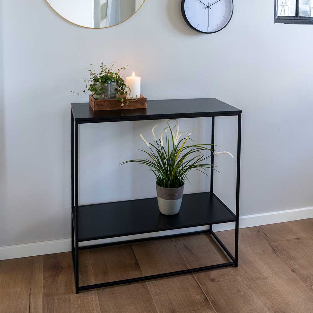 80x80x36 Konsoltisch aus Stahl in Schwarz - Esbessa