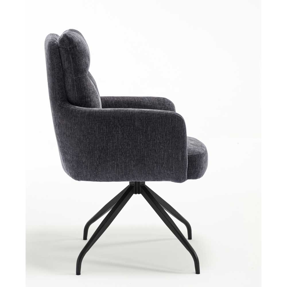 Chenille Tischsessel mit Drehfunktion - Lakeside (2er Set)