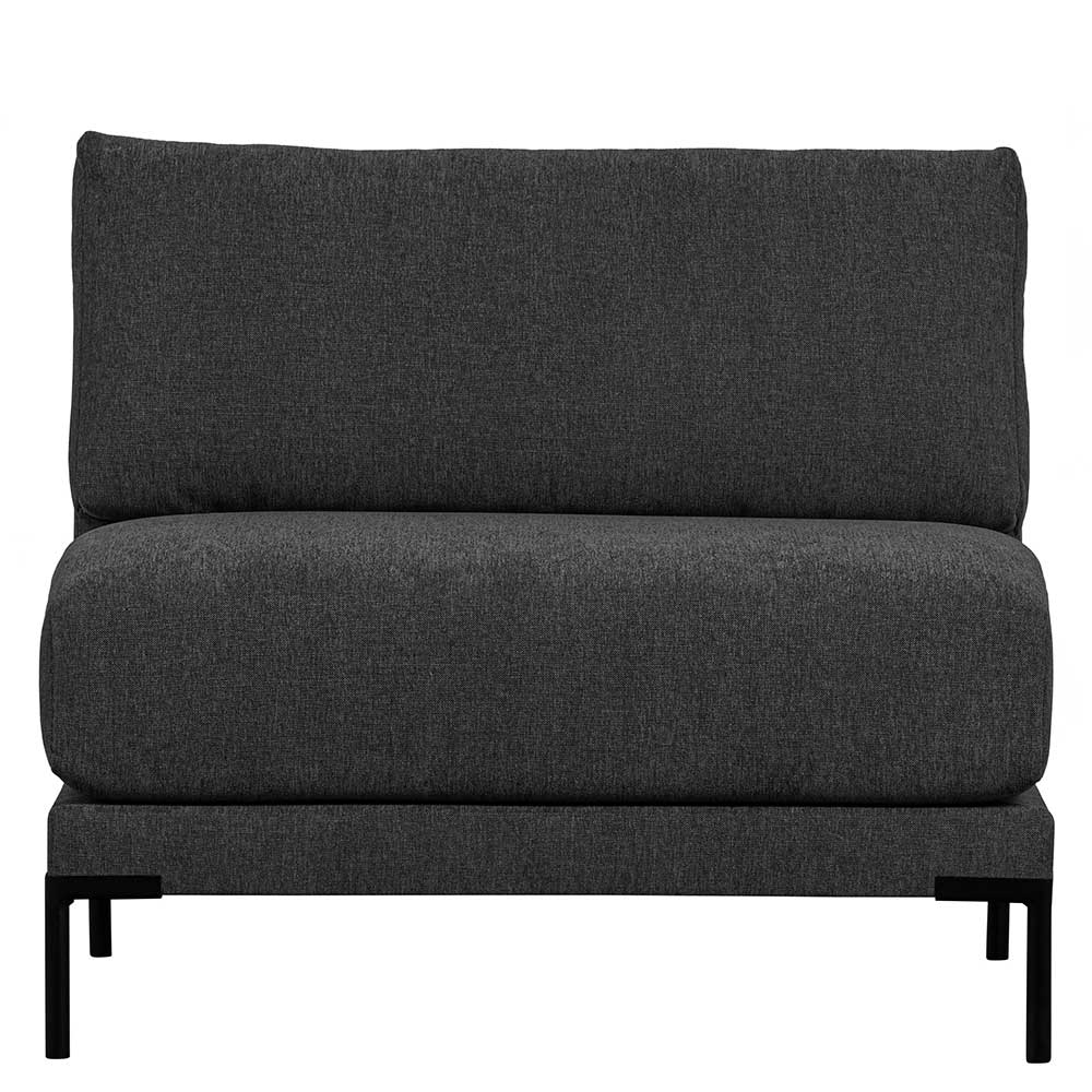 Modulcouch 1-Sitzer aus Webstoff Dunkelgrau - Marietta