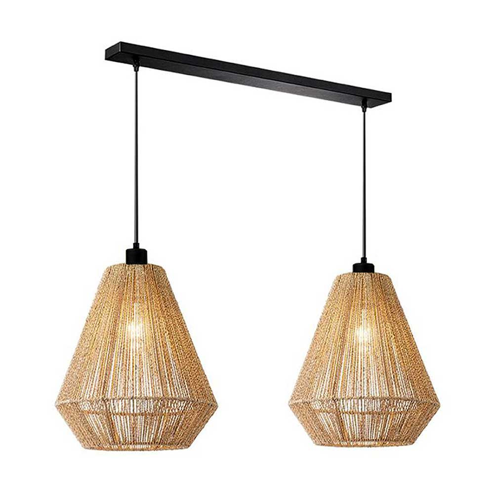 2-flammige Pendelleuchte aus Jute Natur - Navugada