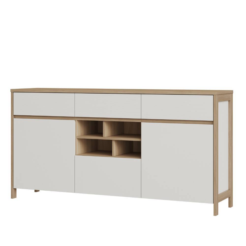 Skandi Sideboard in Weiß und Eiche Dekor - Ovidio