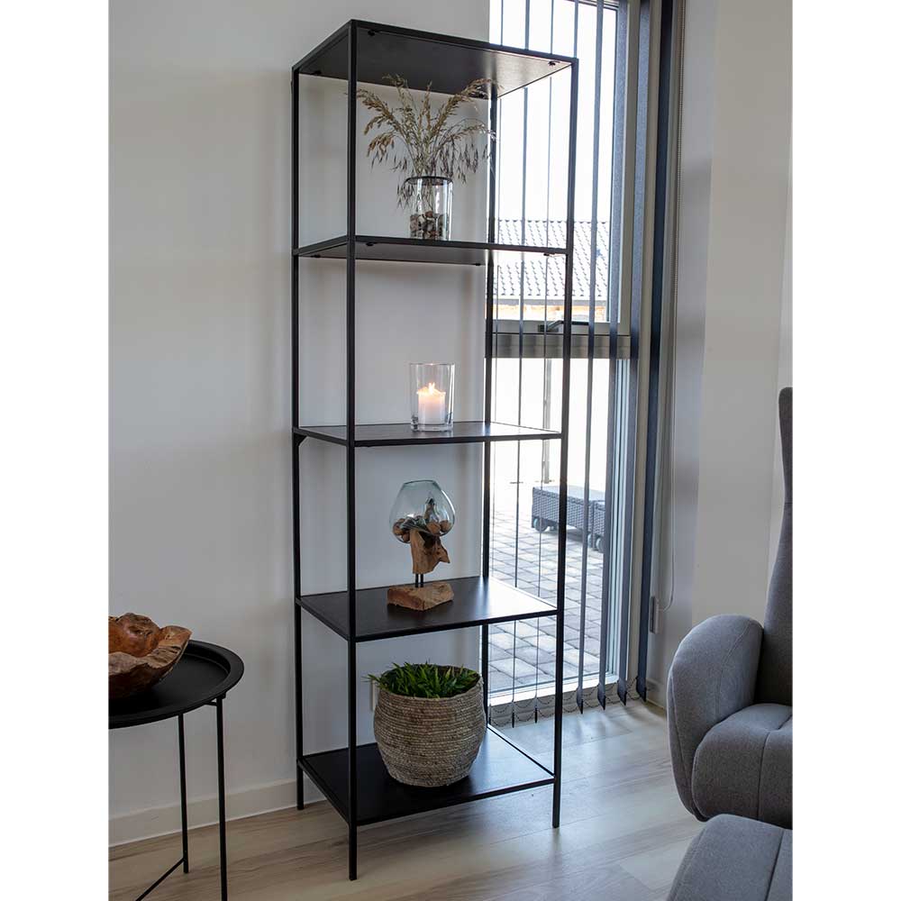 51x170x36 Stahlregal in Schwarz lackiert - Esbessa