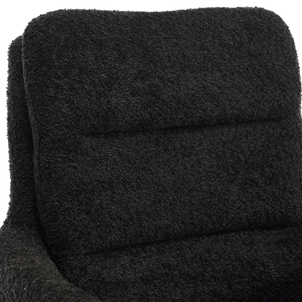 Boucle Armlehnstuhl in Anthrazit - Salko (2er Set)