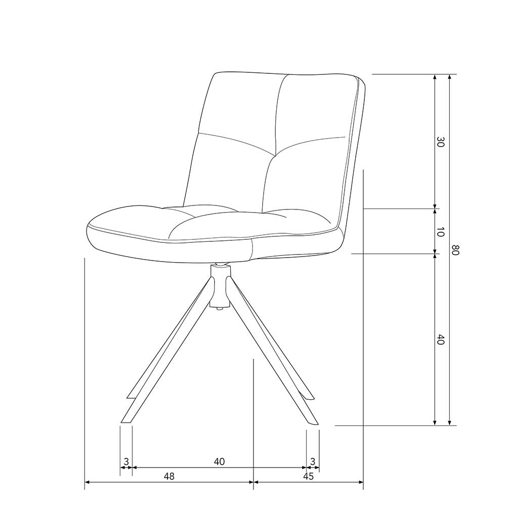 Drehbarer Polsterstuhl aus Boucle Stoff in Beige - Magan