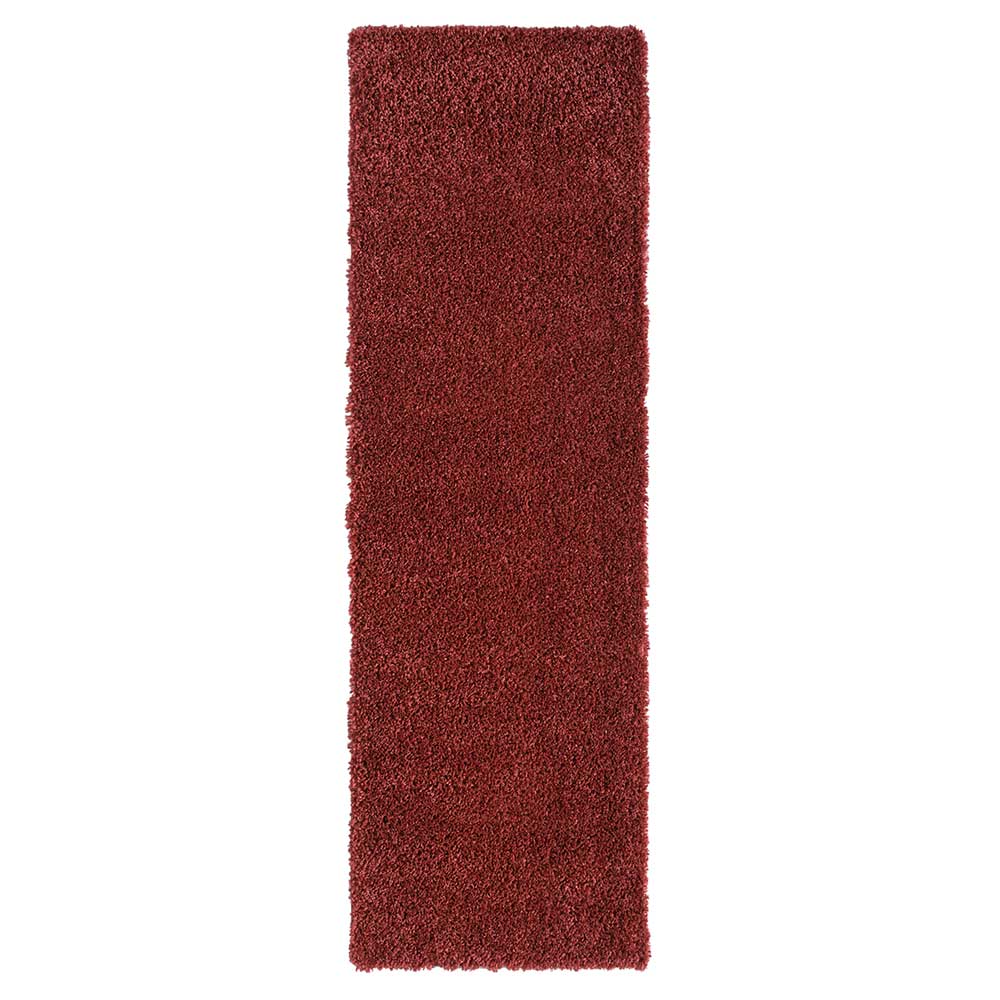 Teppich Läufer in Dunkelrot Hochflor - Carina