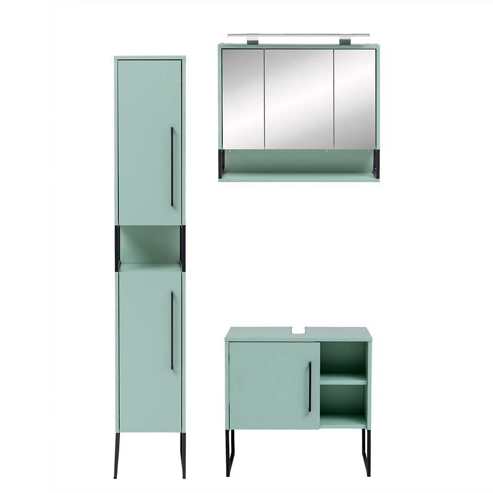 Badschränke in Mint Grün & Anthrazit - Esdrus (dreiteilig)