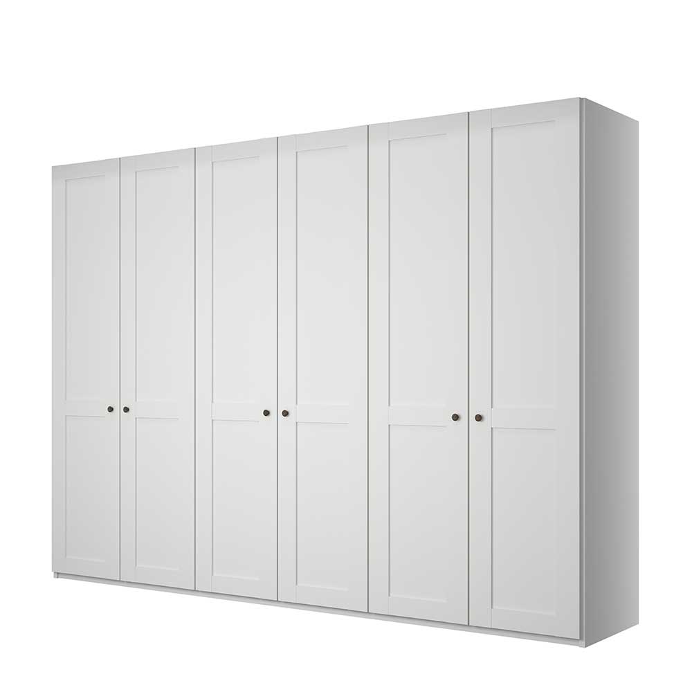 Breiter Kleiderschrank in Weiß 6-türig - Flinn