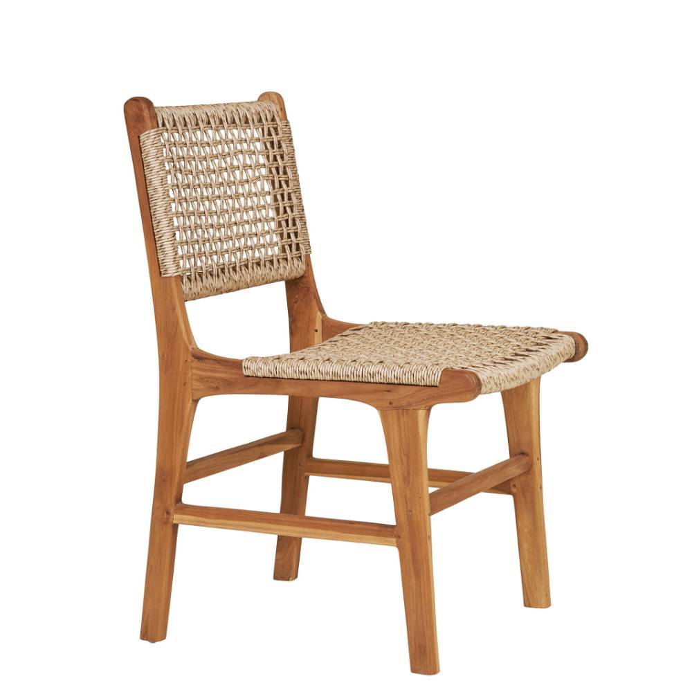 Teak Holzstühle mit Kordelgeflecht - Merlan (2er Set)