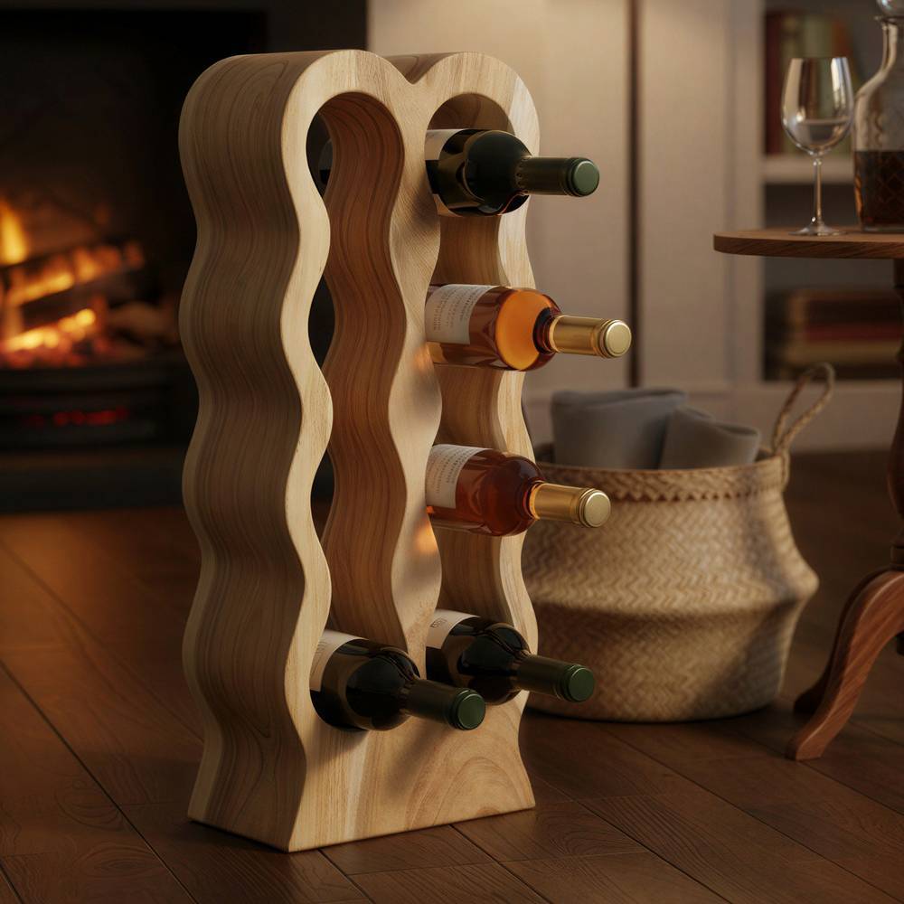 8 Flaschen Weinregal aus Suar Massivholz - Capa