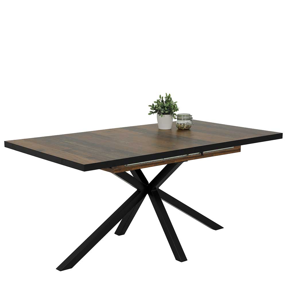 Design Ausziehtisch in Antik Holz Dekor - Uladan