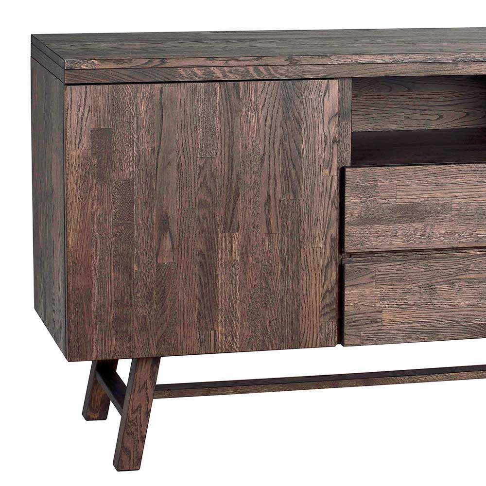 Eiche Sideboard in dunkel lackiert und gebürstet - Vedraza
