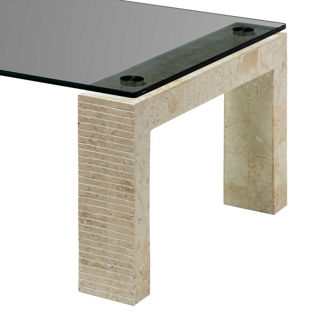 120x70 Rauchglas Wohnzimmertisch 40 cm hoch - Lacian