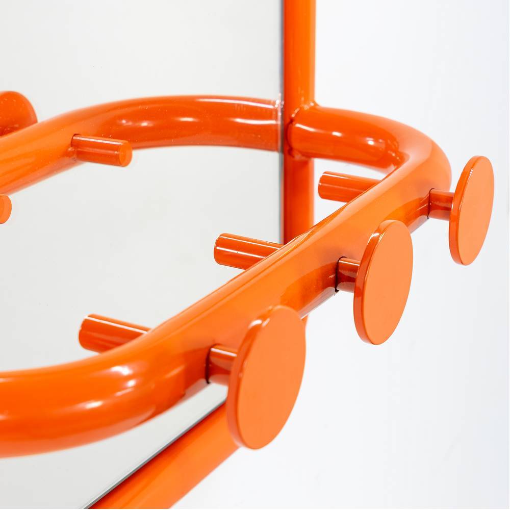 Hängespiegel in Orange Stahl mit Haken - Lezifa