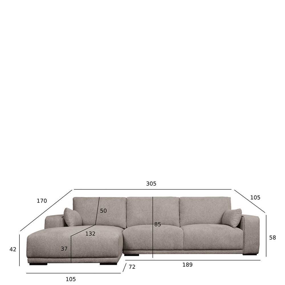 Federkern Ecksofa mit drei Sitzplätzen - Villa