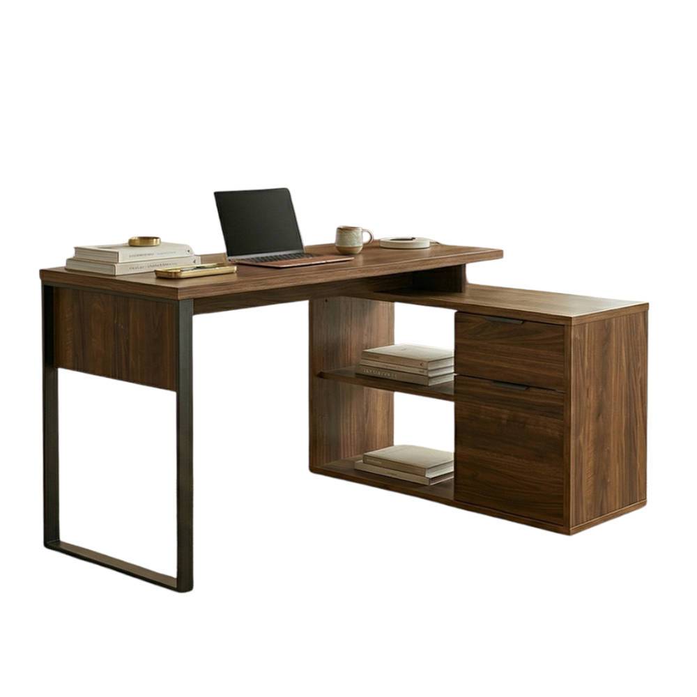 Industrial Schreibtisch mit Seitenregal - Burga