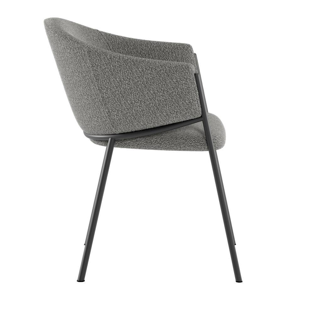 Tischsessel in Grau Boucle - Etura (2er Set)