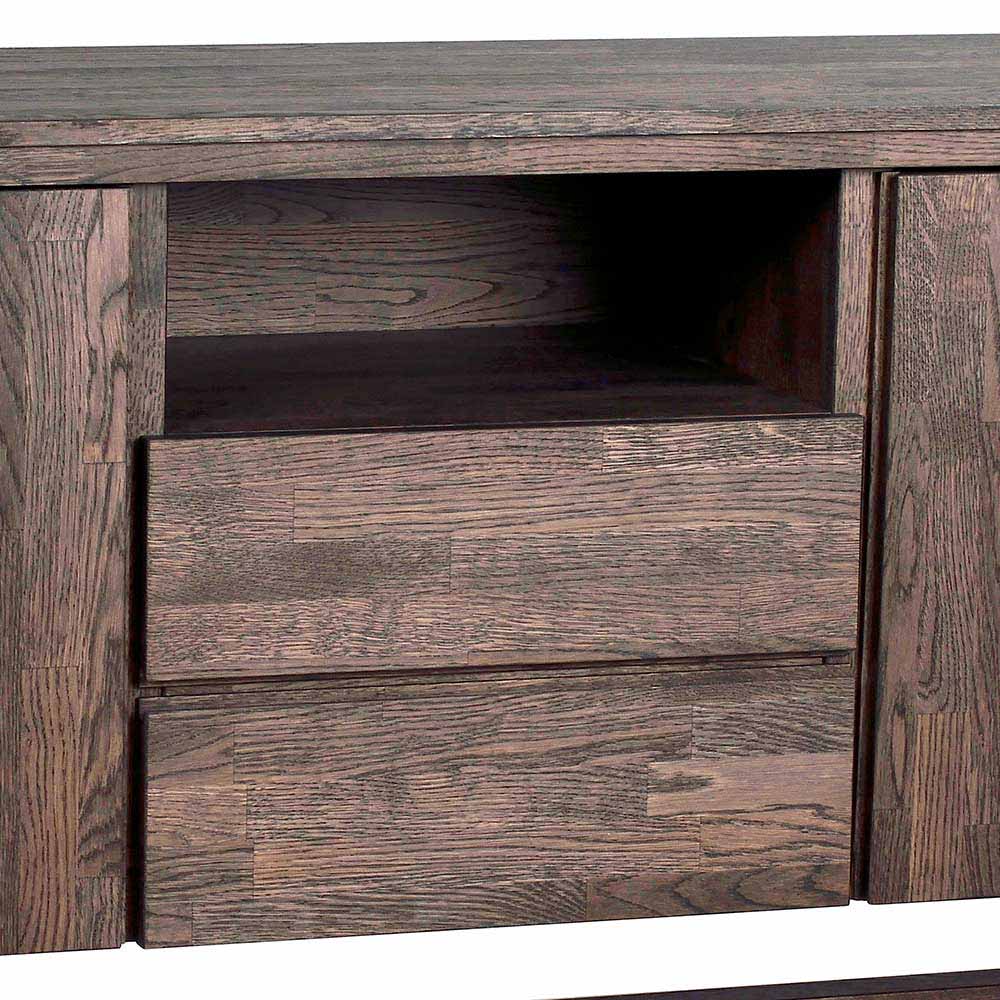 Eiche Sideboard in dunkel lackiert und gebürstet - Vedraza
