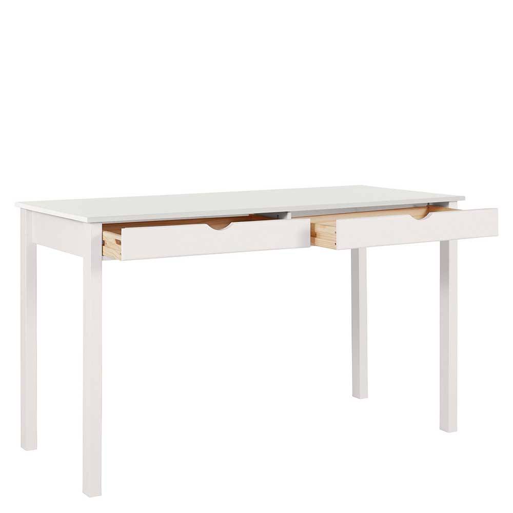 Schreibtisch aus Holz in Weiß lackiert - Jaisa