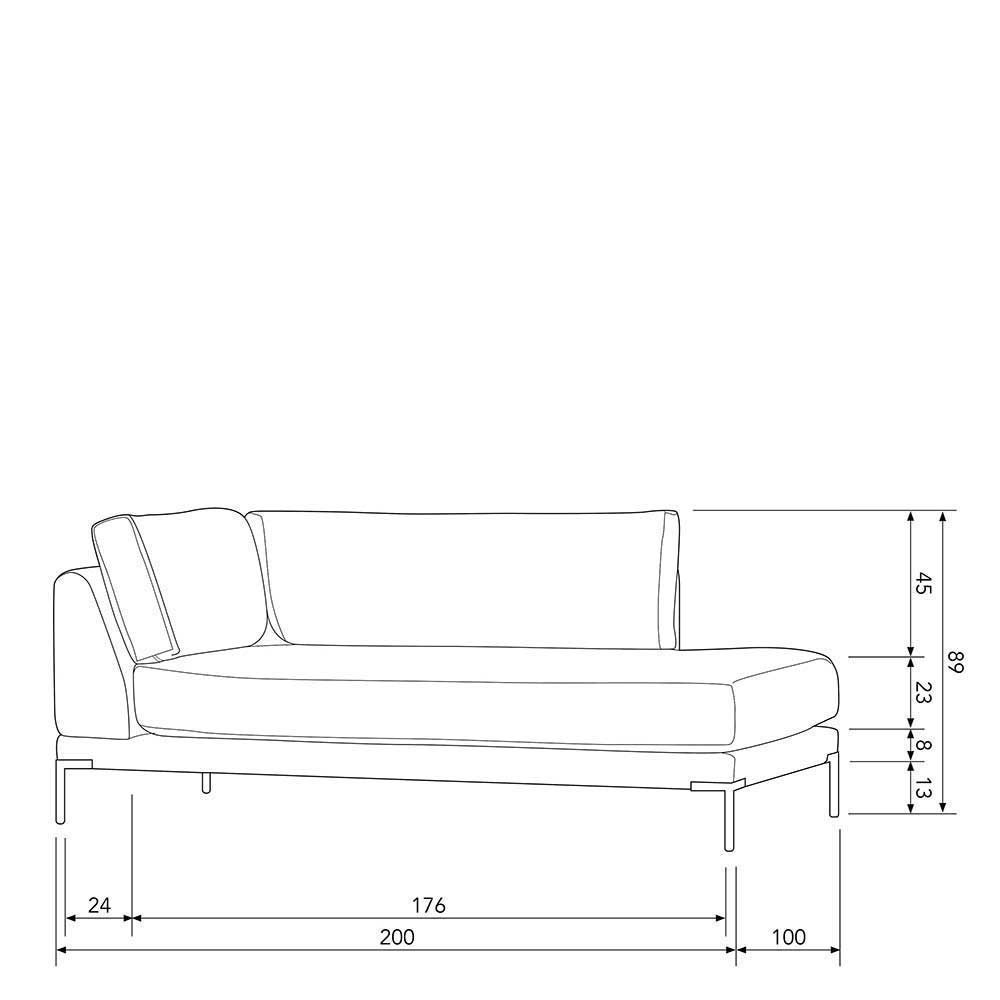 Modulsofa Recamiere in Rost Braun - Brixx
