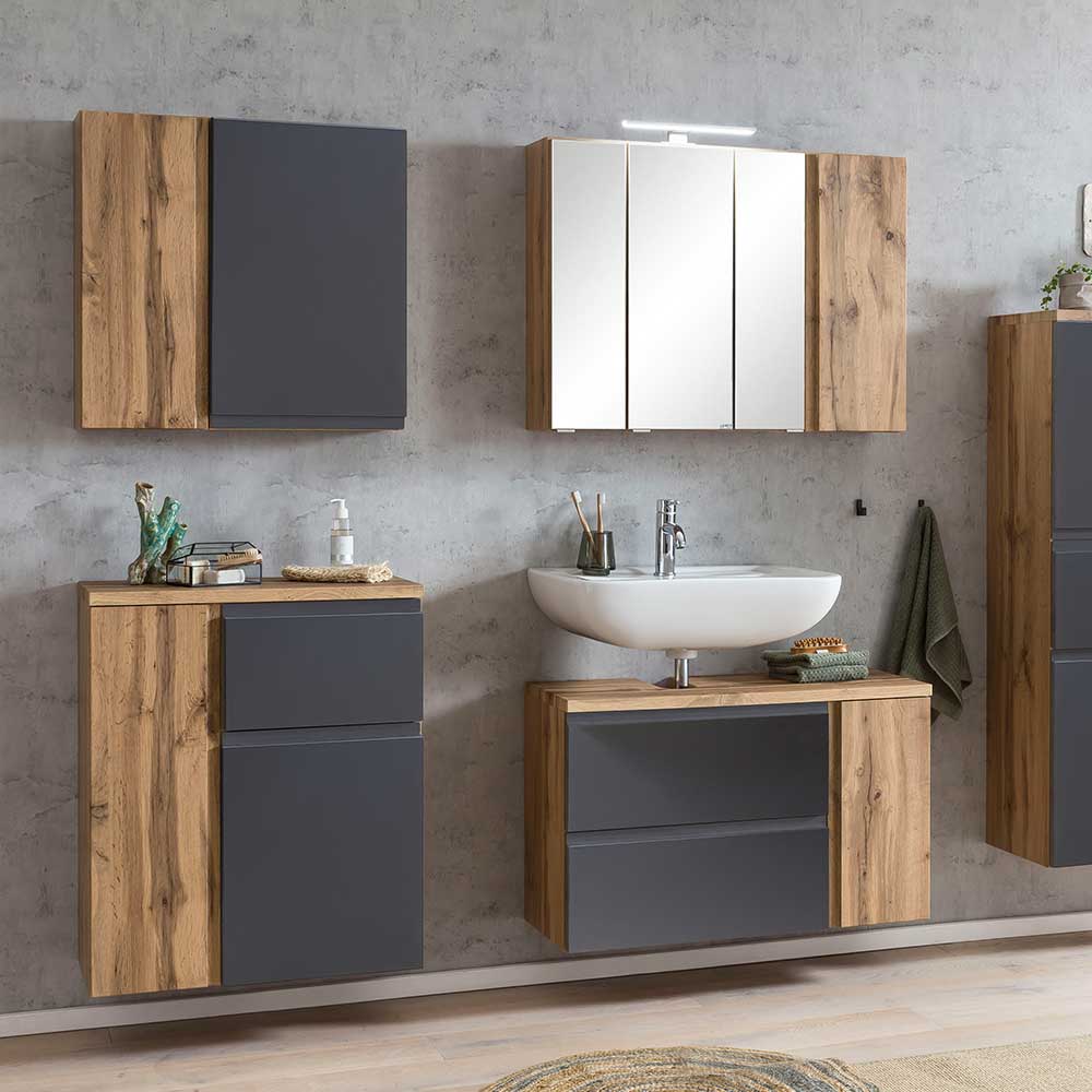 Badezimmer Unterschrank mit Beton & Wildeiche Dekor - Mia