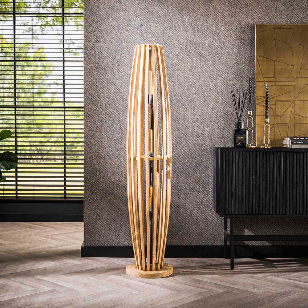 Mangoholz Stehleuchte im Skandi Design - Letona