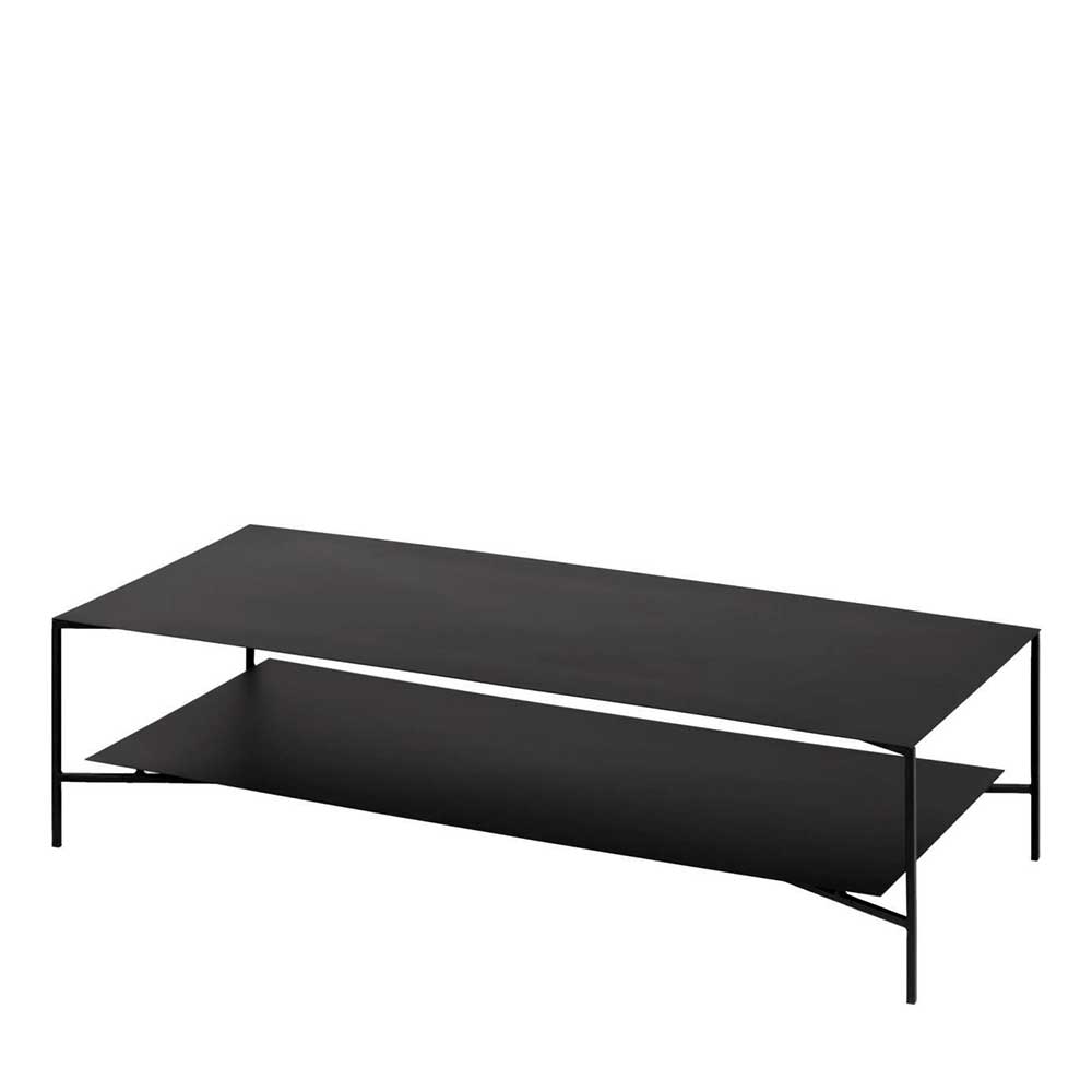 140x60 Wohnzimmertisch aus schwarzem Metall - Arno