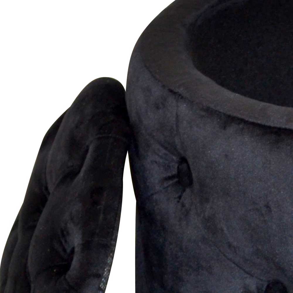 Sitzhocker Truhe in Schwarz Samt - Natalia