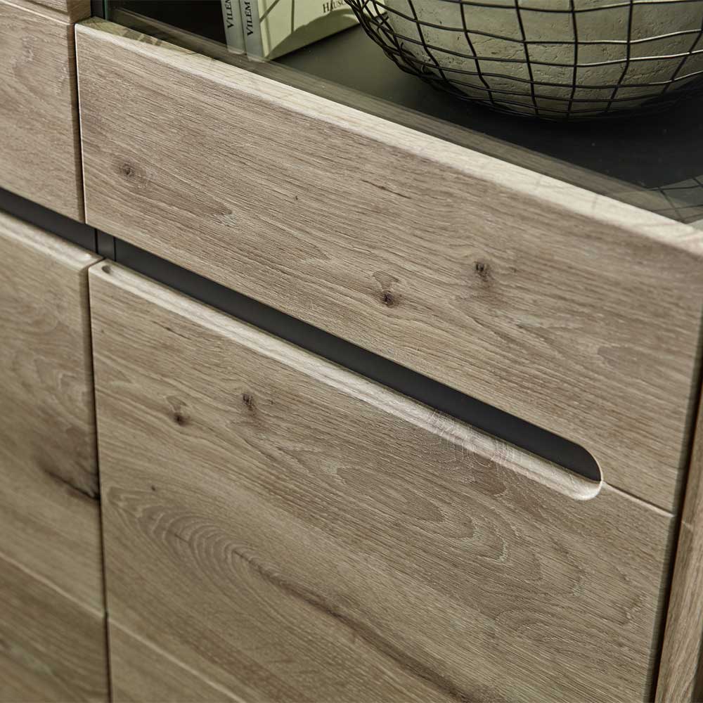 80x202x38 Vitrinenschrank in Wildeiche NB - Zelio