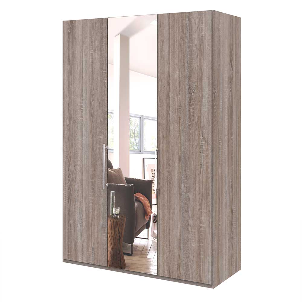 Kleiderschrank mit Spiegel & Metallgriffen - Crenba
