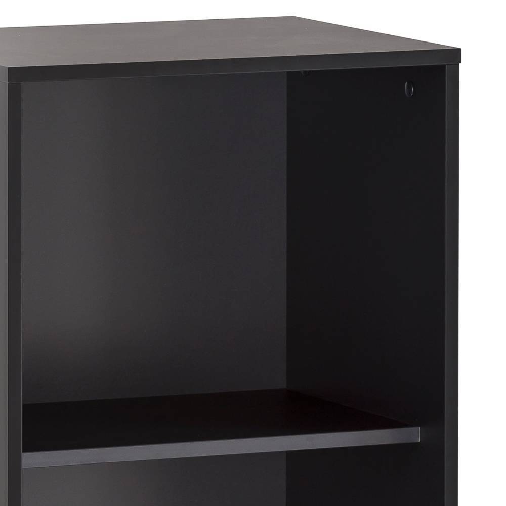 Mattschwarzes Ordnerregal mit offenem Fach ideal für Büro oder Arbeitszimmer – Duran