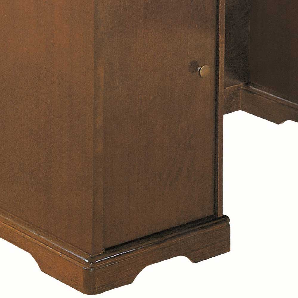 Dunkelbraune Schreibtisch Tür mit Messingknauf und geformtem Sockel – Lemerzi