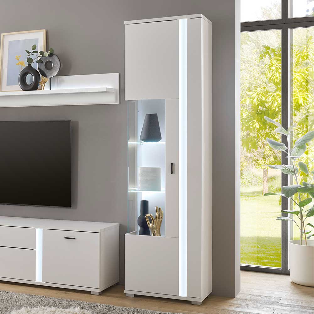 Schmaler Vitrinenschrank mit LED Beleuchtung - Tirol
