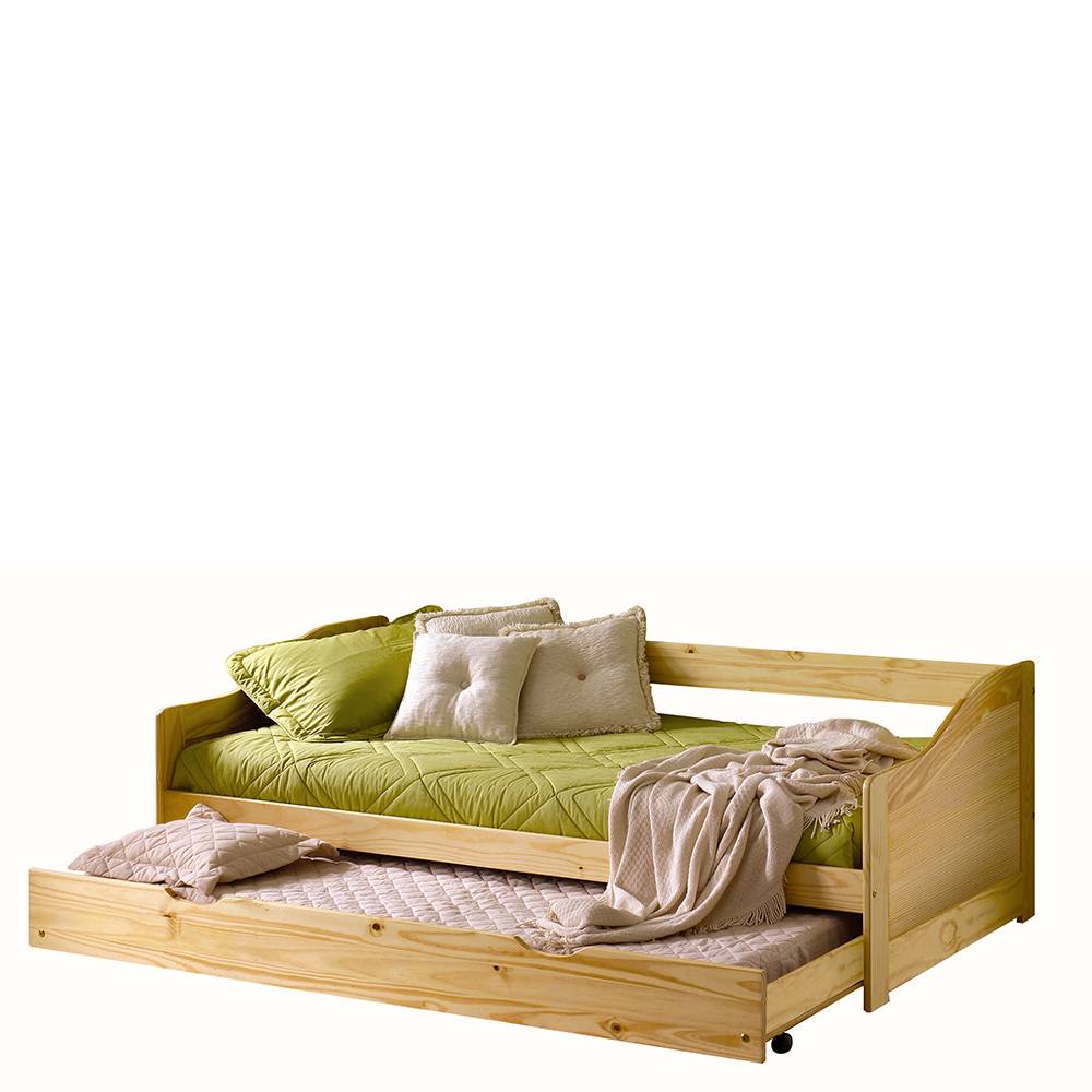 90x200 Massivholzbett mit Ausziehbett - Kascanu