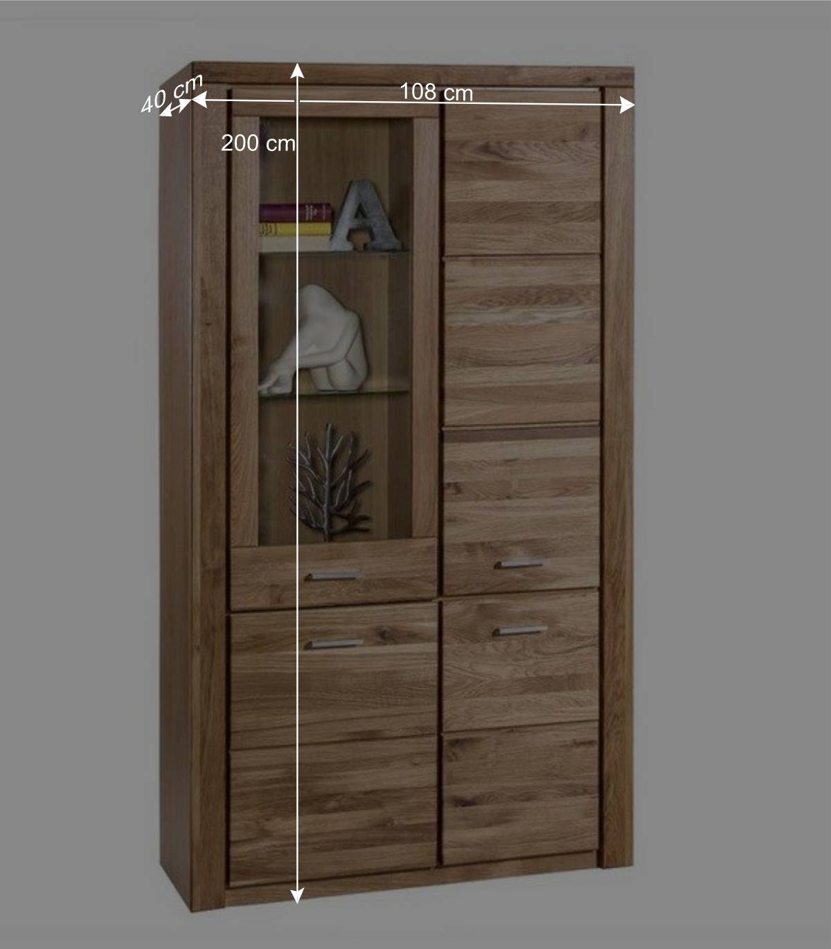 108x200x40 Wohnraum Schrank aus Wildeiche - Maila