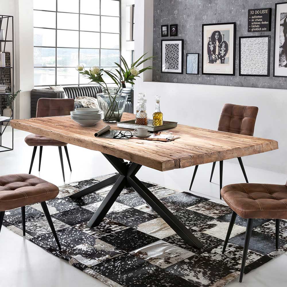 Industrial Esstisch aus recyceltem Teakholz - Doan