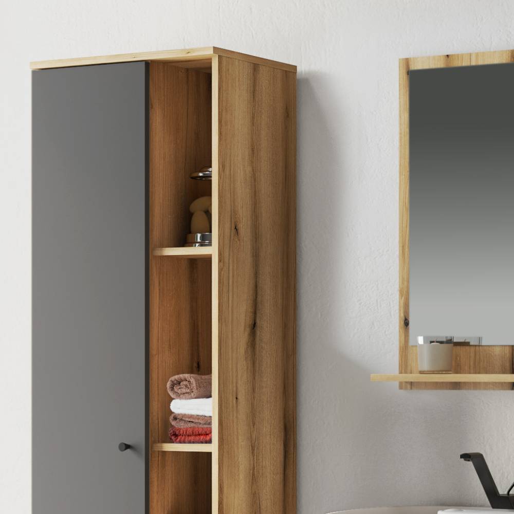 Kompletteinrichtung Badezimmer in Grau - Niniana (fünfteilig)