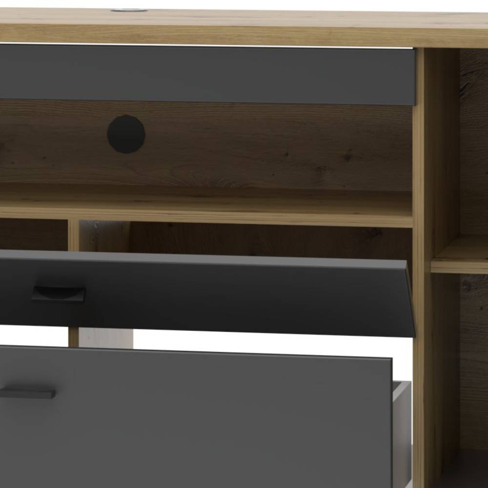TV Sideboard in mattem Dunkelgrau - Azar