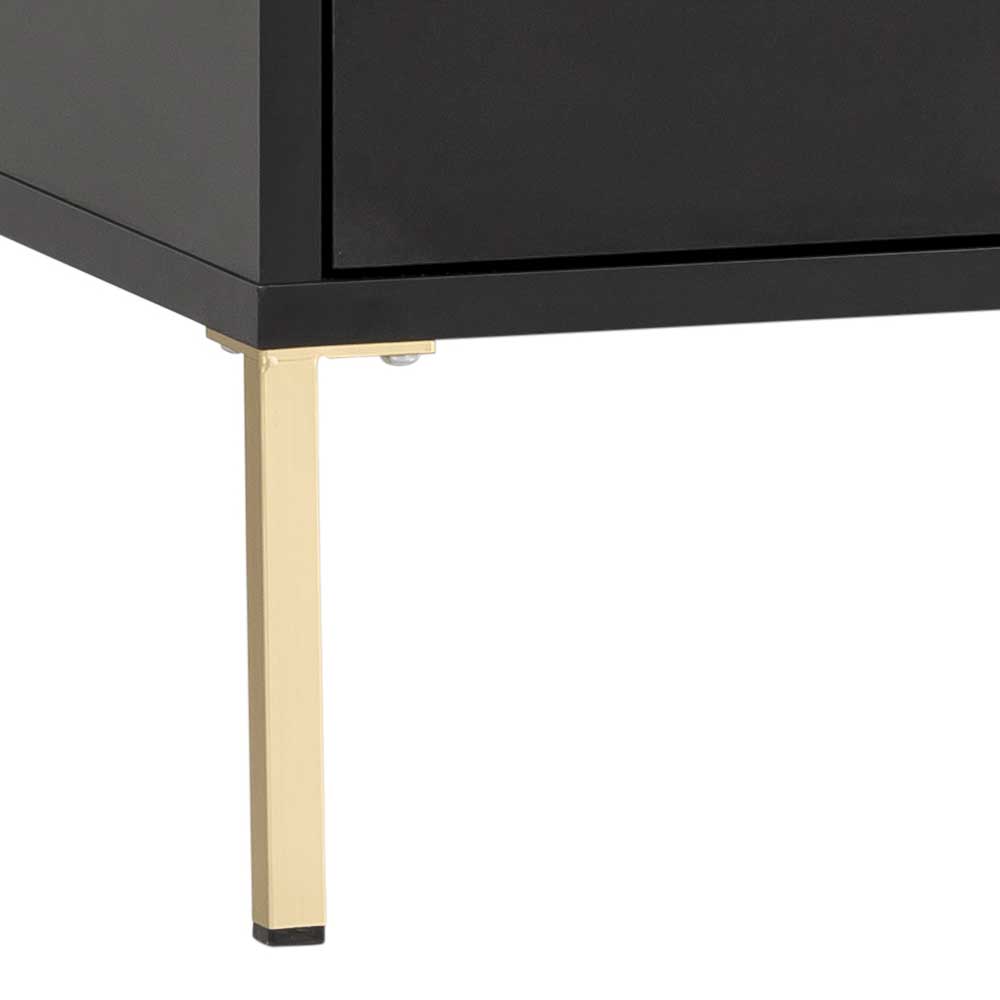 Waschbeckenunterschrank in Schwarz & Gold - Vulcanisa
