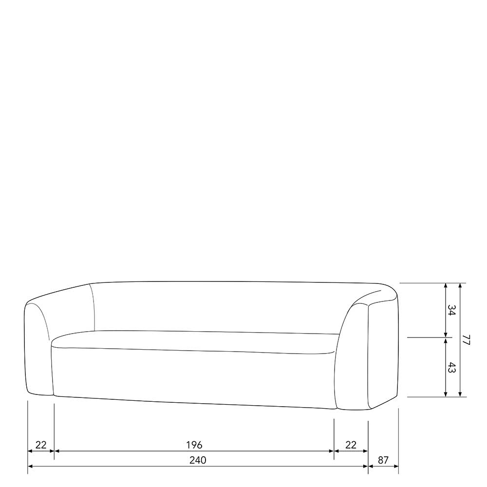 Dreisitzer Sofa Maße und Abmessungen in Zentimetern für die Planung – Prishcia