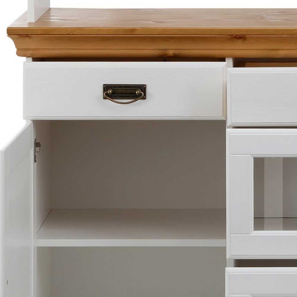 Moderner Buffetschrank in Weiß & Honig - Brasivon