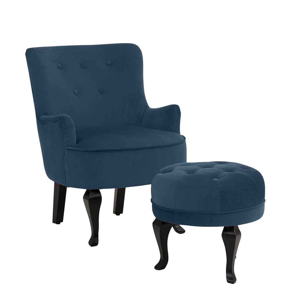 Vintage Polstersessel & Hocker - Akper (zweiteilig)