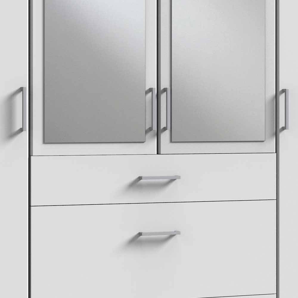 179x199x58 Moderner Kleiderschrank in Weiß mit Spiegeln - Cador