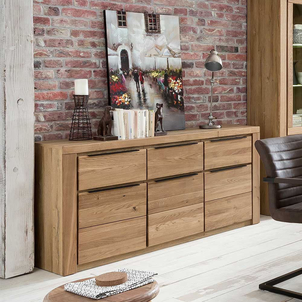 Modernes Sideboard in Eiche teilmassiv - Nelenia