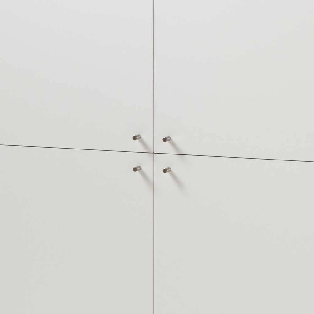 4-türiges Skandi Highboard in Weiß & Eiche - Cablos