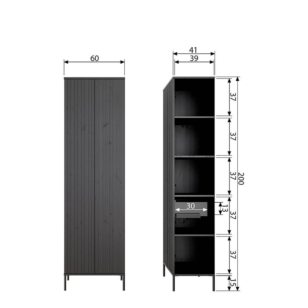 2-türiger Schrank in Schwarz - Gelvins