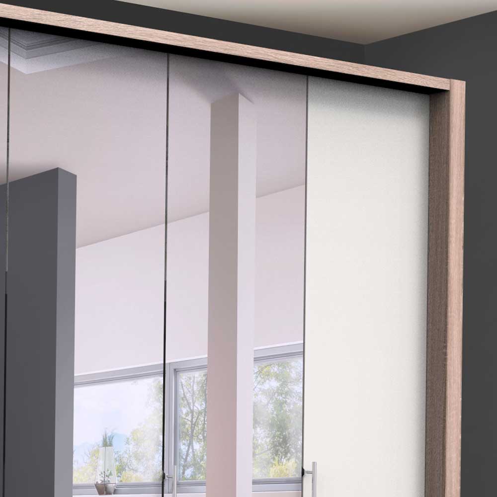 Weißer Schlafzimmer-Schrank mit Spiegeln - Vaclyn