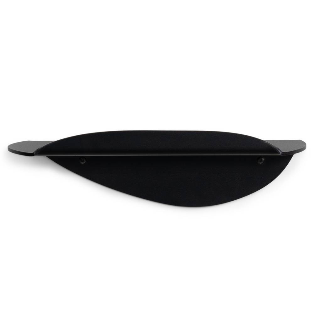 Schwarze Wandkonsole aus Metall mit eleganter Kurvenform für Flur und Diele – Uwida