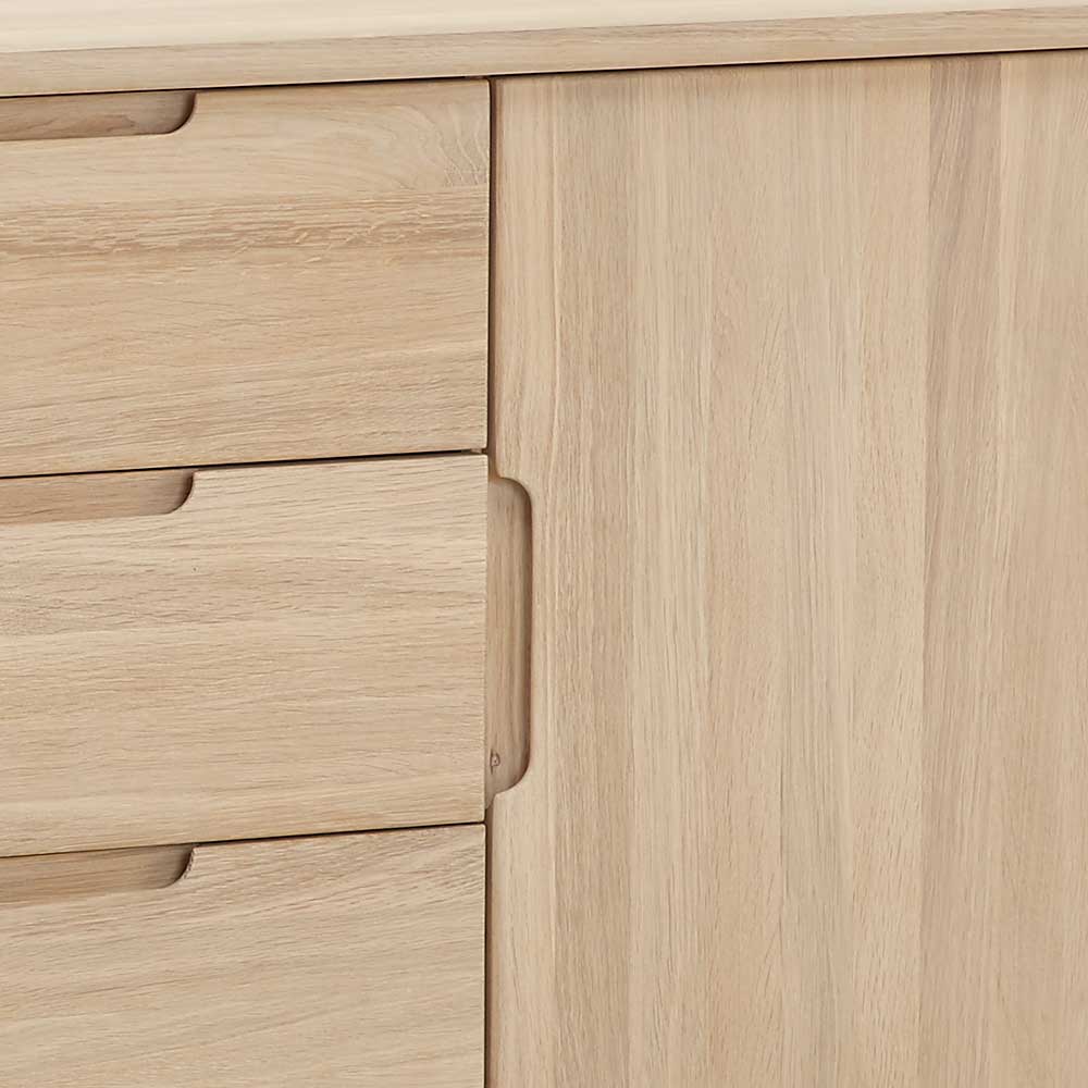 Massivholz Sideboard in Eiche Bianco - Vangus